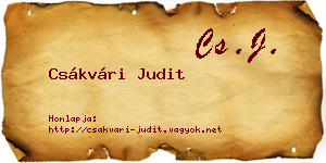 Csákvári Judit névjegykártya